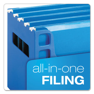 Pendaflex® Desktop File w/Hanging Folders, Letter, Plastic, 12 1/4 x 6 x 9 1/2, Blue (ESS23011)