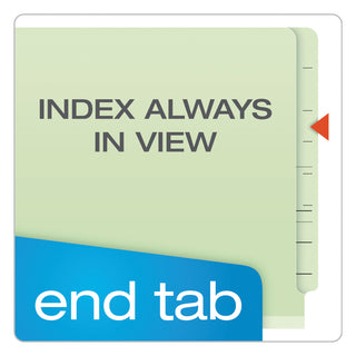 Pendaflex® End Tab Classification Folders, 1 Divider, Letter Size, Pale Green, 10/Box (ESS23214)