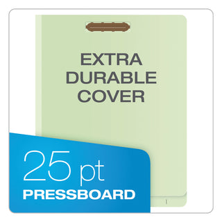 Pendaflex® End Tab Classification Folders, 1 Divider, Letter Size, Pale Green, 10/Box (ESS23214)
