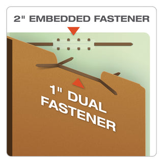 Pendaflex® End Tab Classification Folders, 1 Divider, Letter Size, Pale Green, 10/Box (ESS23214)