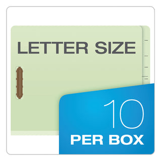 Pendaflex® End Tab Classification Folders, 1 Divider, Letter Size, Pale Green, 10/Box (ESS23214)