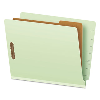 Pendaflex® End Tab Classification Folders, 1 Divider, Letter Size, Pale Green, 10/Box (ESS23214)