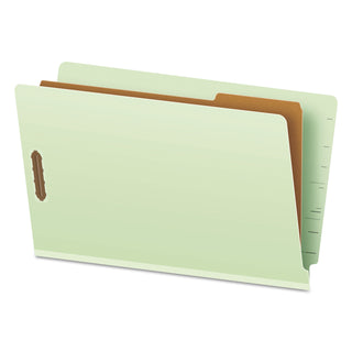 Pendaflex® End Tab Classification Folders, 1 Divider, Legal Size, Pale Green, 10/Box (ESS23314)