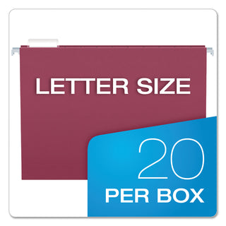 Pendaflex® Earthwise by Pendaflex 100% Recycled Colored Hanging File Folders, Letter Size, 1/5-Cut Tab, Assorted, 20/Box (ESS35117)