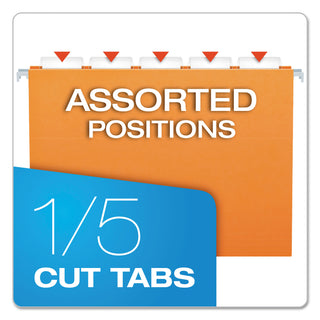 Pendaflex® Colored Hanging Folders, Letter Size, 1/5-Cut Tab, Orange, 25/Box (ESS81607)