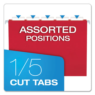 Pendaflex® Colored Hanging Folders, Letter Size, 1/5-Cut Tab, Red, 25/Box (ESS81608)