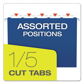 Pendaflex® Colored Hanging Folders, Letter Size, 1/5-Cut Tab, Navy, 25/Box (ESS81615)
