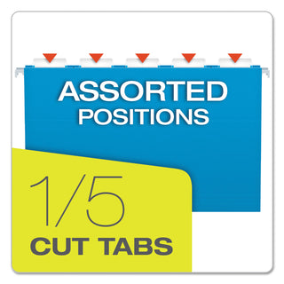 Pendaflex® Colored Hanging Folders, Legal Size, 1/5-Cut Tab, Assorted, 25/Box (ESS81632)