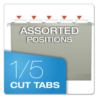 Pendaflex® Colored Reinforced Hanging Folders, Letter Size, 1/5-Cut Tab, Gray, 25/Box (ESS415215GRA)