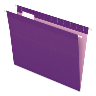 Pendaflex® Colored Reinforced Hanging Folders, Letter Size, 1/5-Cut Tab, Violet, 25/Box (ESS415215VIO)