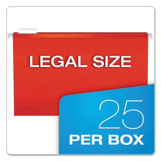 Pendaflex® Colored Reinforced Hanging Folders, Legal Size, 1/5-Cut Tab, Red, 25/Box (ESS415315RED)