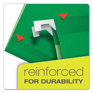 Pendaflex® Colored Reinforced Hanging Folders, Legal Size, 1/5-Cut Tab, Bright Green, 25/Box (ESS415315BGR)