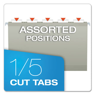 Pendaflex® Colored Reinforced Hanging Folders, Legal Size, 1/5-Cut Tab, Gray, 25/Box (ESS415315GRA)