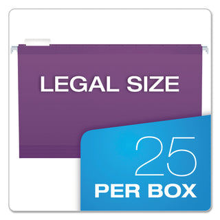 Pendaflex® Colored Reinforced Hanging Folders, Legal Size, 1/5-Cut Tab, Violet, 25/Box (ESS415315VIO)