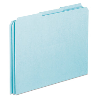 Pendaflex® Blank Top Tab File Guides, 1/3-Cut Top Tab, Blank, 8.5 x 11, Blue, 100/Box (ESSPN203)