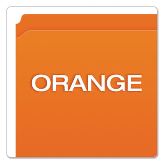 Pendaflex® Double-Ply Reinforced Top Tab Colored File Folders, Straight Tab, Letter Size, Orange, 100/Box (ESSR152ORA)