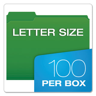 Pendaflex® Double-Ply Reinforced Top Tab Colored File Folders, 1/3-Cut Tabs, Letter Size, Assorted, 100/Box (ESSR15213ASST)