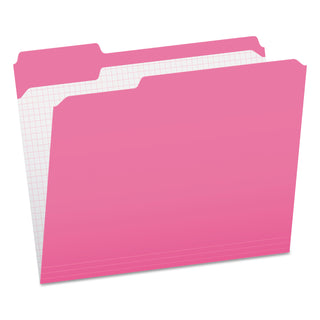 Pendaflex® Double-Ply Reinforced Top Tab Colored File Folders, 1/3-Cut Tabs, Letter Size, Pink, 100/Box (ESSR15213PIN)