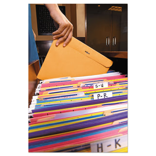 Quality Park™ Redi-File Clasp Envelope, #90, Cheese Blade Flap, Clasp/Gummed Closure, 9 x 12, Brown Kraft, 100/Box (QUA38090)