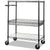 Alera® Three-Tier Wire Cart with Basket, 34w x 18d x 40h, Black Anthracite (ALESW543018BA)