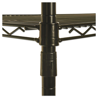 Alera® NSF Certified Industrial 4-Shelf Wire Shelving Kit, 48w x 24d x 72h, Black (ALESW504824BL)
