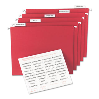 Avery® Tabs Inserts For Hanging File Folders, 1/5-Cut Tabs, White, 2" Wide, 100/Pack (AVE11136)