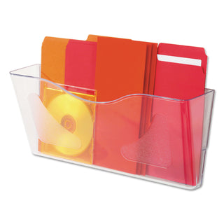 deflecto® Euro-Style DocuPocket Landscape Wall File, Large/Tabloid, 15 x 6 5/8 x 4, Clear (DEF63101)