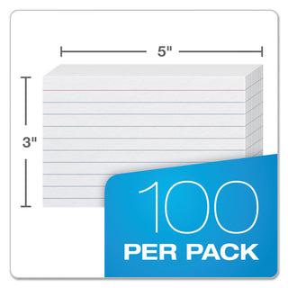 Oxford™ Ruled Index Cards, 3 x 5, White, 100/Pack (ESS31)