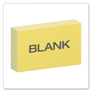 Oxford™ Unruled Index Cards, 3 x 5, Canary, 100/Pack (ESS7320CAN)