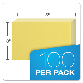 Oxford™ Unruled Index Cards, 3 x 5, Canary, 100/Pack (ESS7320CAN)