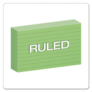 Oxford™ Ruled Index Cards, 3 x 5, Green, 100/Pack (ESS7321GRE)