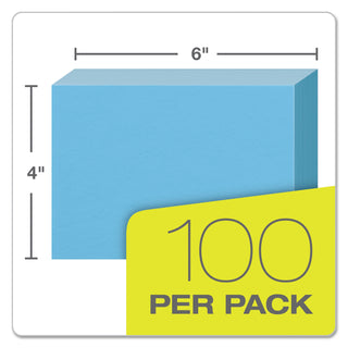 Oxford™ Unruled Index Cards, 4 x 6, Blue, 100/Pack (ESS7420BLU)