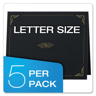 Oxford™ Certificate Holder, 11 1/4 x 8 3/4, Black, 5/Pack (ESS29900055BGD)