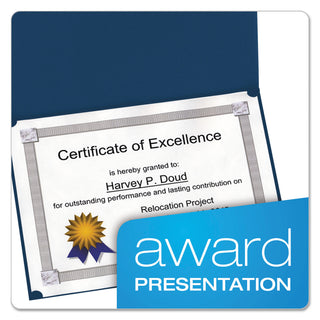 Oxford™ Certificate Holder, 11 1/4 x 8 3/4, Dark Blue, 5/Pack (ESS29900235BGD)