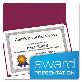 Oxford™ Certificate Holder, 11 1/4 x 8 3/4, Burgundy, 5/Pack (ESS29900585BGD)