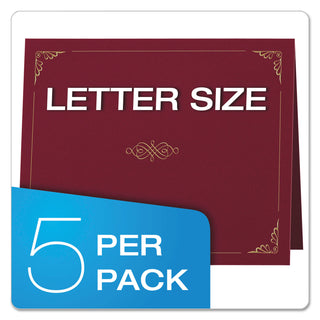 Oxford™ Certificate Holder, 11 1/4 x 8 3/4, Burgundy, 5/Pack (ESS29900585BGD)