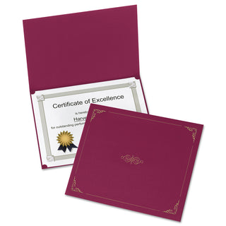 Oxford™ Certificate Holder, 11 1/4 x 8 3/4, Burgundy, 5/Pack (ESS29900585BGD)