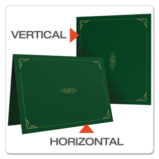 Oxford™ Certificate Holder, 11 1/4 x 8 3/4, Green, 5/Pack (ESS29900605BGD)
