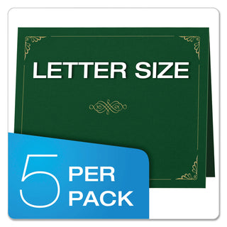 Oxford™ Certificate Holder, 11 1/4 x 8 3/4, Green, 5/Pack (ESS29900605BGD)