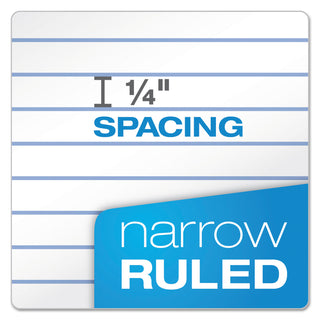 TOPS™ Second Nature Single Subject Wirebound Notebooks, Narrow Rule, Green Cover, 8 x 5, 80 Sheets (TOP74108)