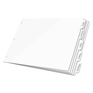 Cardinal® Write 'n Erase Tabloid Index Dividers, 5-Tab, 11 x 17, White, 1 Set (CRD84270) (CRD84270)