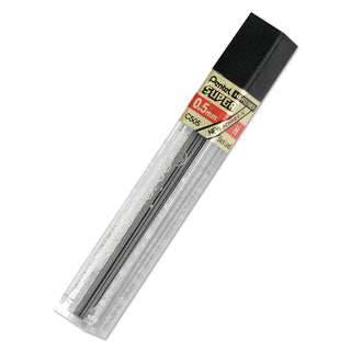 Pentel® Super Hi-Polymer Lead Refills, 0.5 mm, H, Black, 12/Tube (PENC505H)