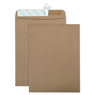 Quality Park™ 100% Recycled Brown Kraft Redi-Strip Envelope, #10 1/2, Cheese Blade Flap, Redi-Strip Closure, 9 x 12, Brown Kraft, 100/Box (QUA44511)