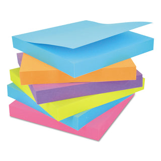 Universal® Self-Stick Note Pads, 3" x 3", Assorted Bright Colors, 100 Sheets/Pad, 12 Pads/Pack (UNV35610)