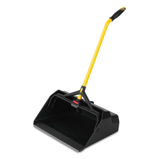 Rubbermaid® Commercial Maximizer Heavy-Duty Stand Up Debris Pan, 20.44w x 29h, Plastic, Yellow/Black (RCP2018781)