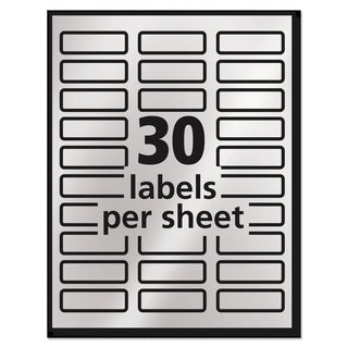 Avery® Silver Foil Ink Jet Mailing Labels, 3/4"x2 1/4", 300 per Pack (AVE8986)
