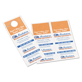 Avery® Door Hanger with Tear-Away Cards, 97 Bright, 65lb, 4.25 x 11, White, 2 Hangers/Sheet, 40 Sheets/Pack (AVE16150)