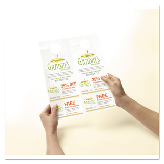 Avery® Door Hanger with Tear-Away Cards, 97 Bright, 65lb, 4.25 x 11, White, 2 Hangers/Sheet, 40 Sheets/Pack (AVE16150)