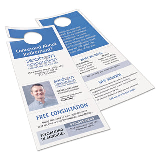 Avery® Door Hanger with Tear-Away Cards, 97 Bright, 65lb, 4.25 x 11, White, 2 Hangers/Sheet, 40 Sheets/Pack (AVE16150)