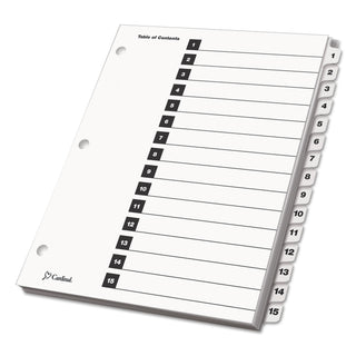 Cardinal® OneStep Printable Table of Contents and Dividers, 15-Tab, 1 to 15, 11 x 8.5, White, 1 Set (CRD61513) (CRD61513)